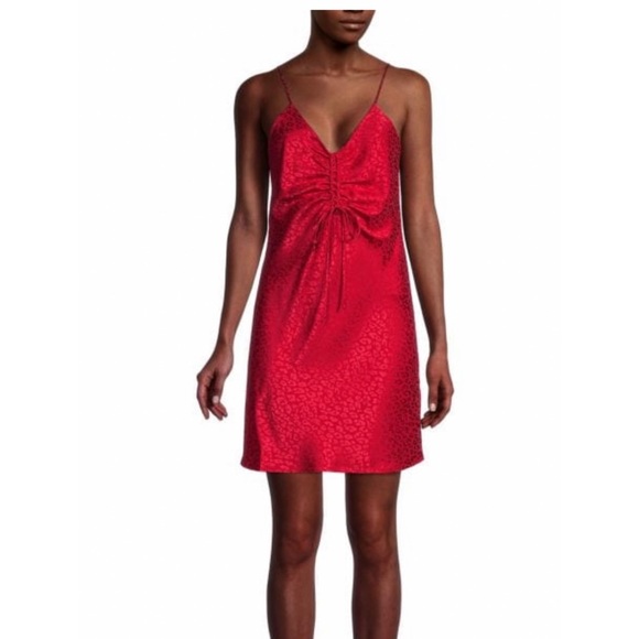hashtag in trend Dresses & Skirts - NWT Red Leopard Satin Mini Slip Dress
